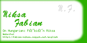 miksa fabian business card